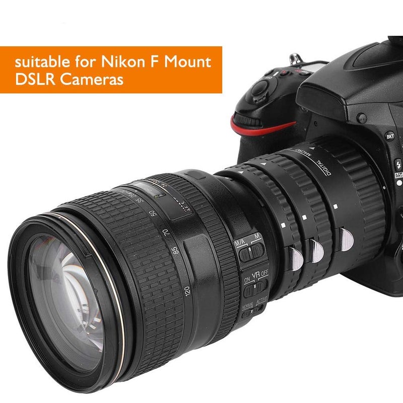 Serounder مجموعة حلقات محول أنبوب العدسة القريبة N-AF للتركيز التلقائي 12mm+20mm+36mm لكاميرات Nikon F Mount DSLR (N-AF1-B) - Image 2