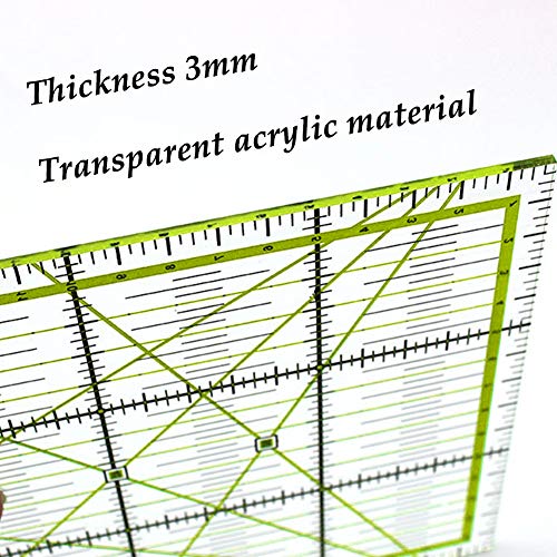 UOOU Quilting Ruler(12.5"X12.5"), Square Quilting Rulers Fabric Cutting Ruler Acrylic Quilters Rulers Clear Mark for Easy Precision Cutting and Crafts Quilting and Sewing - Image 3