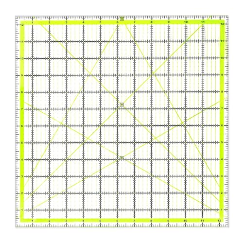 UOOU Quilting Ruler(12.5"X12.5"), Square Quilting Rulers Fabric Cutting Ruler Acrylic Quilters Rulers Clear Mark for Easy Precision Cutting and Crafts Quilting and Sewing - Image 1