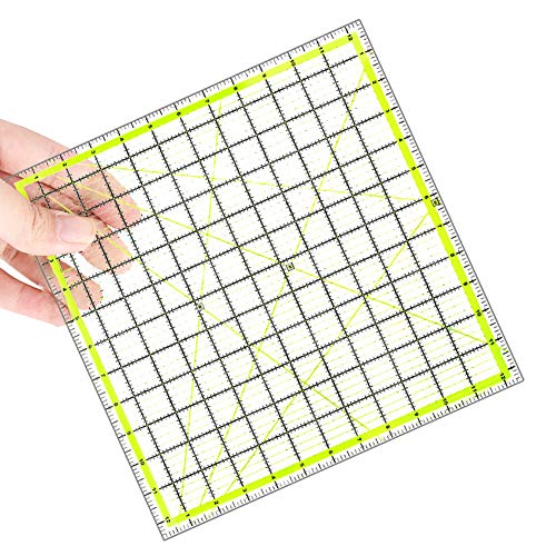 UOOU Quilting Ruler(12.5"X12.5"), Square Quilting Rulers Fabric Cutting Ruler Acrylic Quilters Rulers Clear Mark for Easy Precision Cutting and Crafts Quilting and Sewing - Image 5