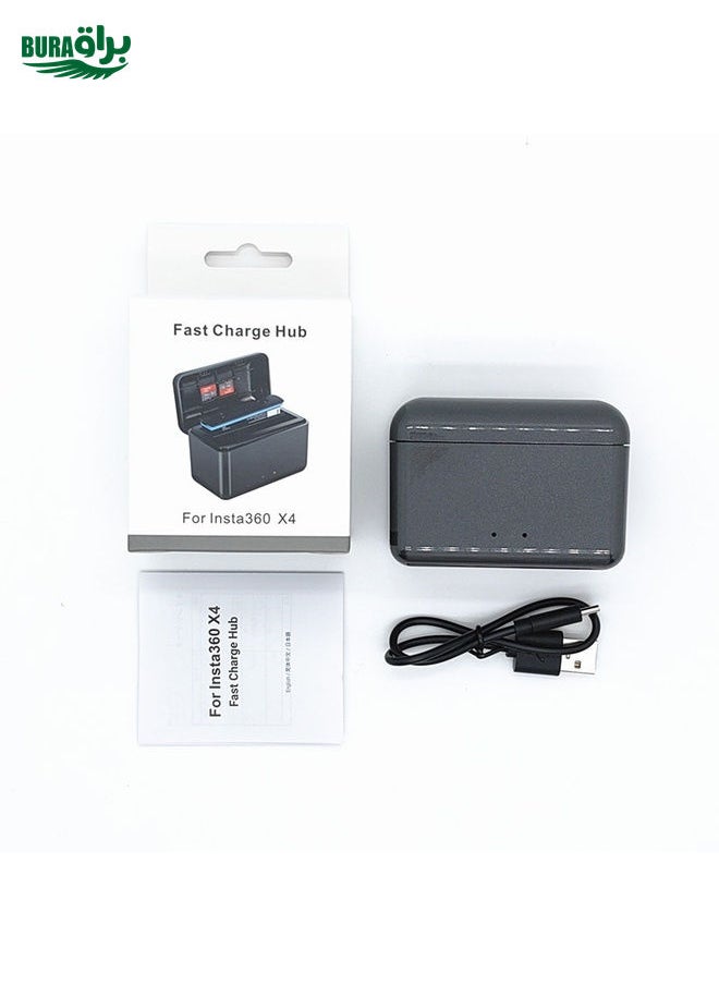 BURAQ For Insta360 X4 Charging Hub Battery Charging Box  - Image 3