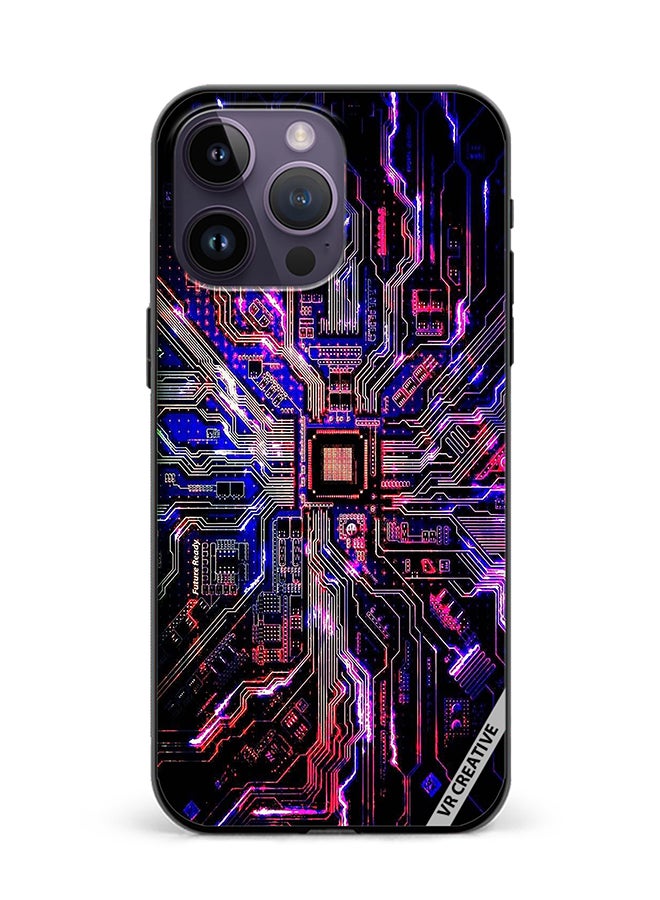 VR CREATIVE Protective Case Cover For Apple iPhone 16 Pro Max Techno Color Design Multicolour