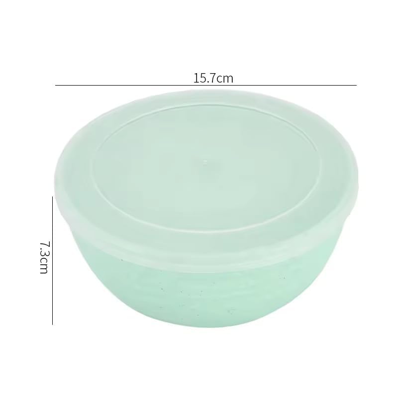 MOXWARE Multipurpose Bowls with Dust-Proof Lid | 800 ml | Serving and Mixing Bowl | Made with Bamboo Fibers & Wheat Husk | Microwave Safe Bowl | for Hot & Cold Serving Bowl Set | Multicolor - Image 2