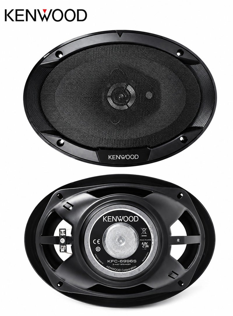 KENWOOD 2PCS  6x9 Inch 3-Way Car Speakers Pair 400W Peak 45W RMS Coaxial Flush Mount Audio Speakers 4 Ohm 91dB Polypropylene Woofer PEI Midrange Ceramic Tweeter 35Hz-20kHz - Image 2