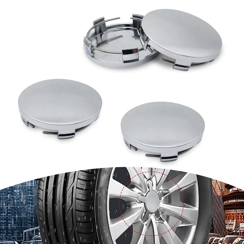 ijuicy 4 PCS Car Wheel Center Hub Caps ABS RustProof Center Caps for Rims 236 OD 22 ID Tight Fitting Snapon Wheel Hub Modified Dust Protection Cover Universal for Most Cars Silver - Image 3