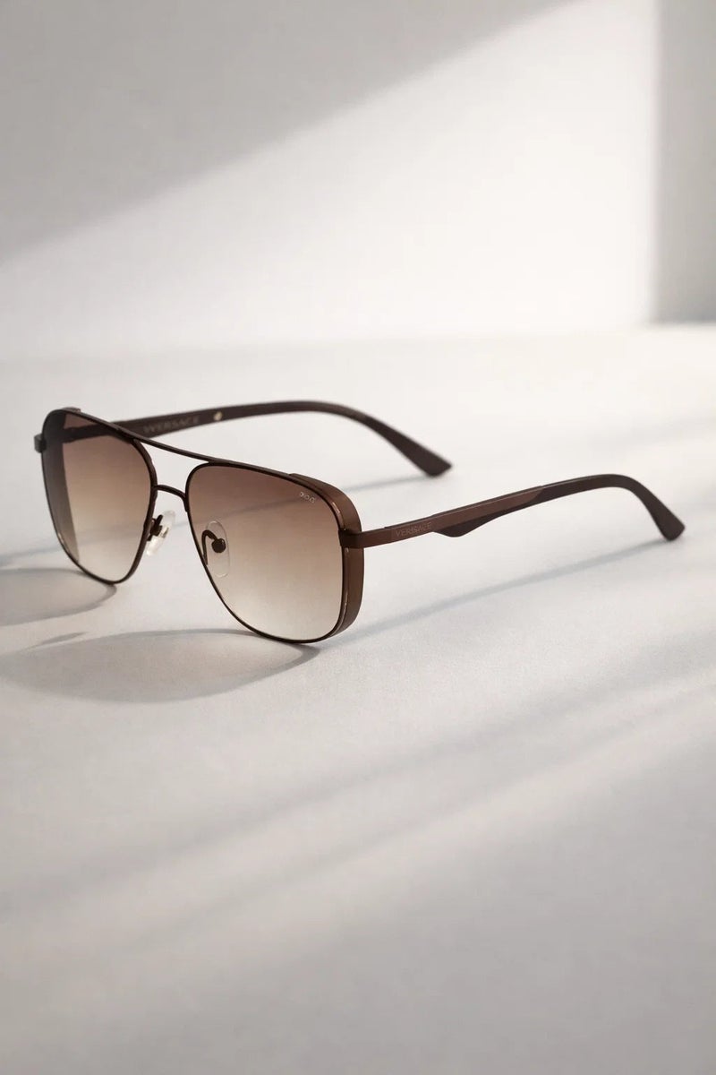 VEGAS Full Rim Aviator Unisex Saddle Brown  Sunglasses V2072 S C6 - Image 5