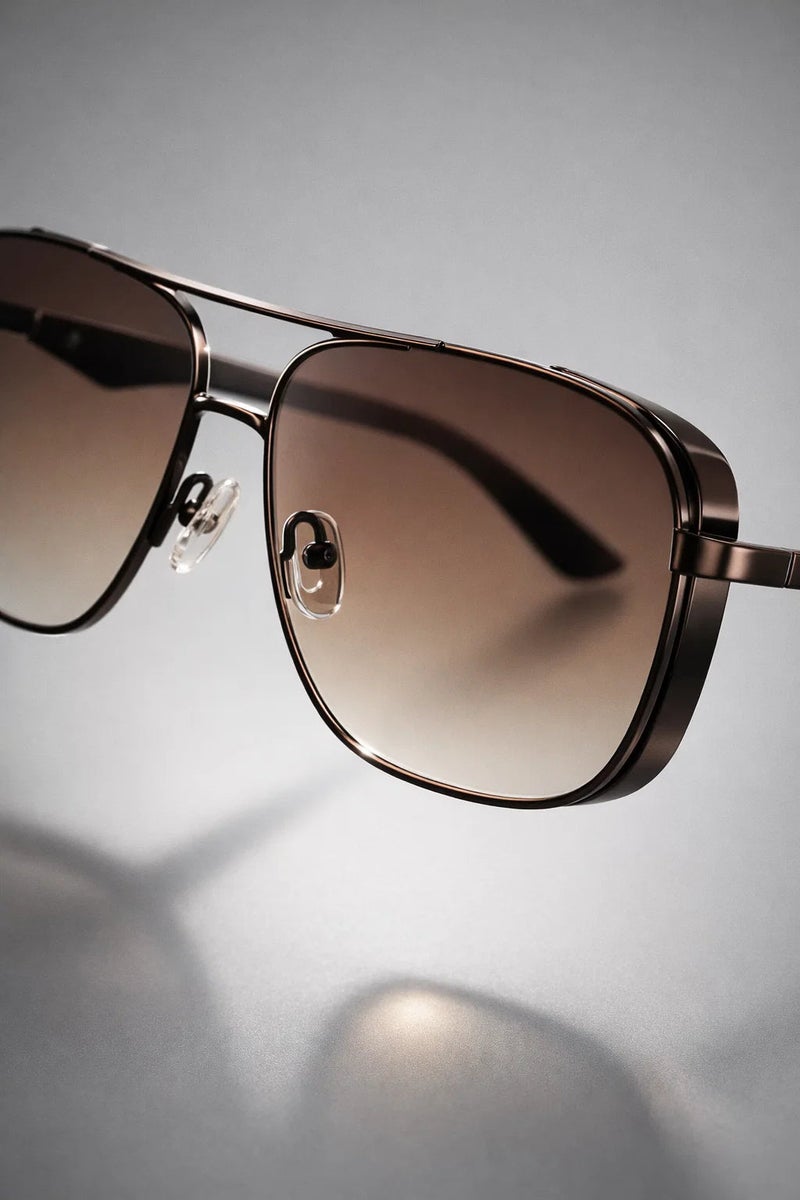 VEGAS Full Rim Aviator Unisex Saddle Brown  Sunglasses V2072 S C6 - Image 4