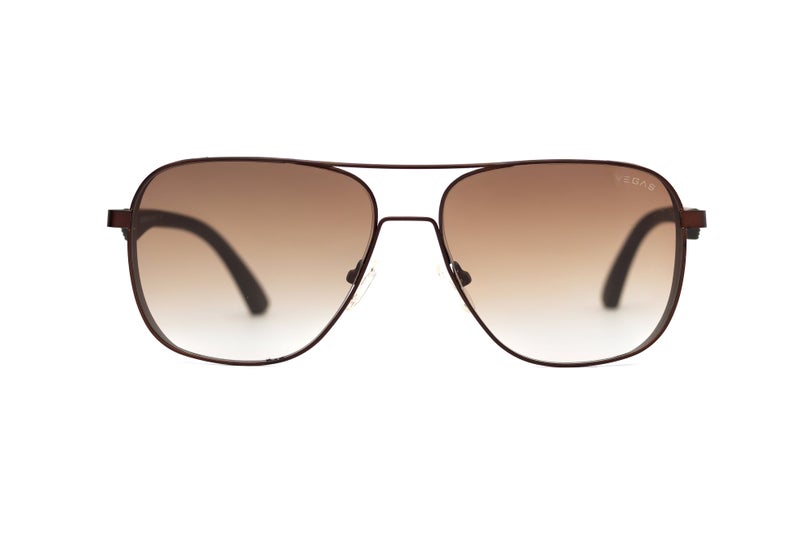 VEGAS Full Rim Aviator Unisex Saddle Brown  Sunglasses V2072 S C6 - Image 1