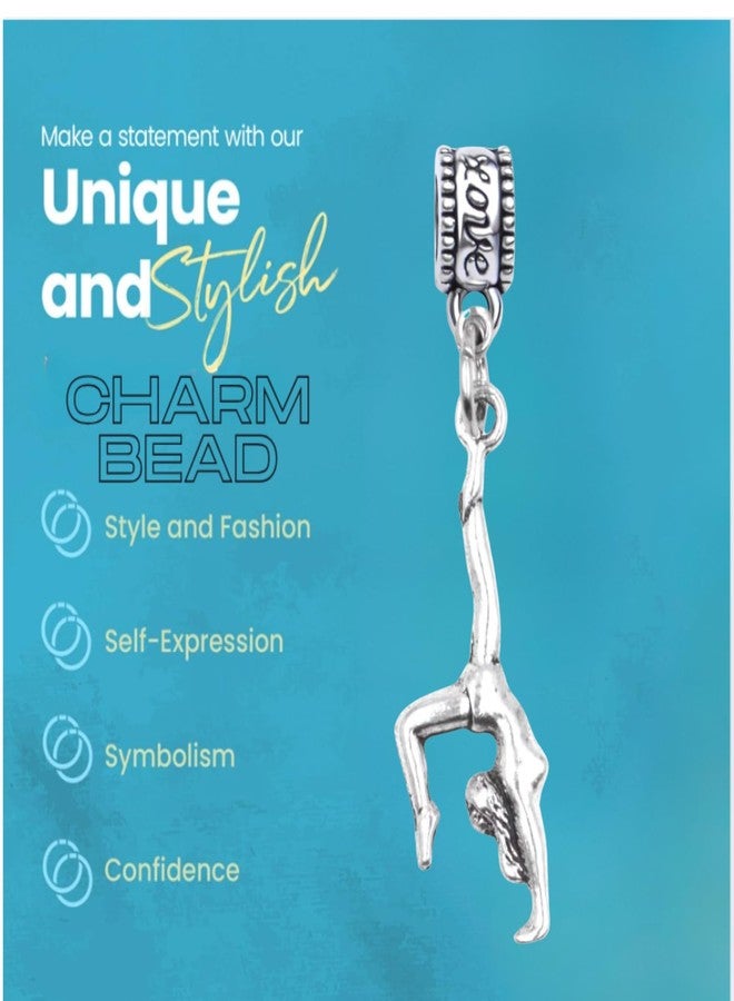 Sportybella Gymnast Charm Bead - Silver-Plated Dangle Charm for Gymnastics Lovers - Compatible with Pandora, Troll, Chamilia & European Bracelets - Gymnastics Jewelry & Accessories - Gift for Athletes & Dancers - Image 4