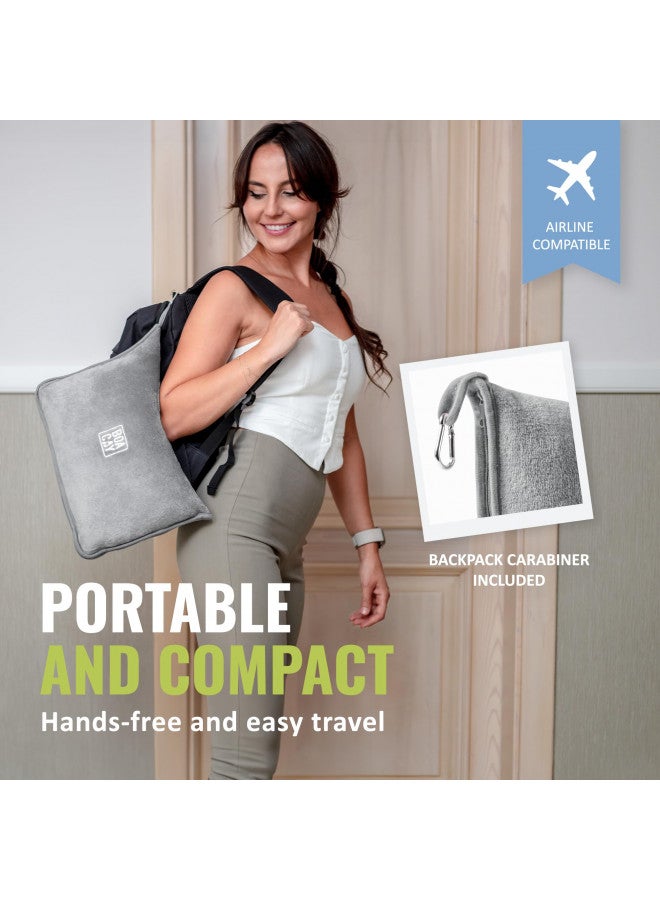BOACAY BOACAY Soft & Warm Travel Blanket for Airplane & Car - Long Flight Essential for Women, Men, Kids - Compact Pillow with Luggage Sleeve & Backpack Clip  - Image 2