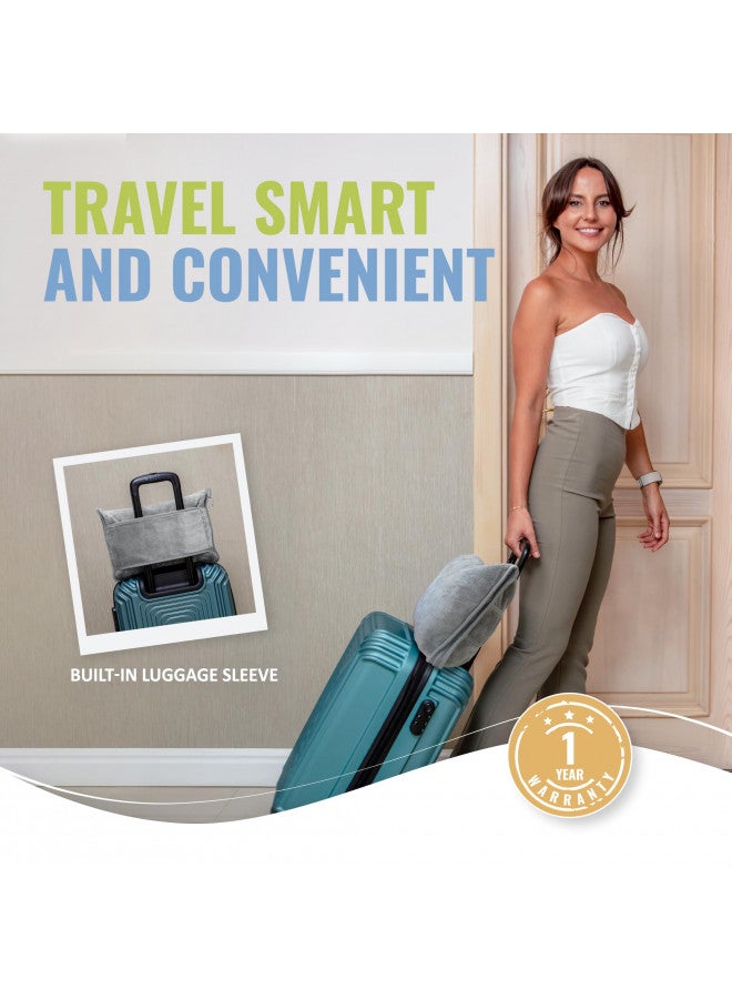 BOACAY BOACAY Soft & Warm Travel Blanket for Airplane & Car - Long Flight Essential for Women, Men, Kids - Compact Pillow with Luggage Sleeve & Backpack Clip  - Image 3