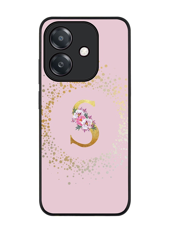 Stylizedd For Oppo A5i Case,Slim fit Camera Protection, Shockproof Thin Phone cover  - Custom Monogram Floral - S  (Pink )