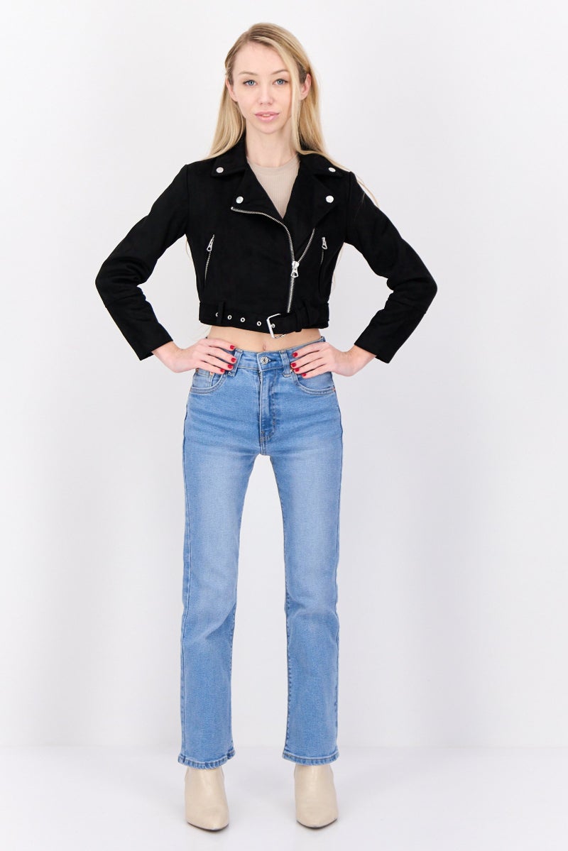Don't Call Me Jennyfer Women Plain Windbreaker Jacket, Black  - Image 4