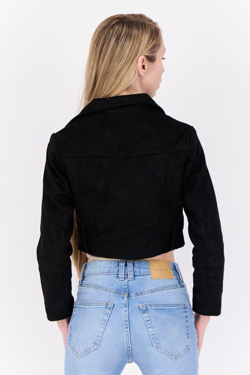 Don't Call Me Jennyfer Women Plain Windbreaker Jacket, Black  - Image 3