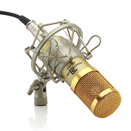 Powerpak BM-800 Gold Gel Professional Condenser Microphone with Metal Shock Mount (Requires Phantom Power Supply or Sound Card Only) - Image 1