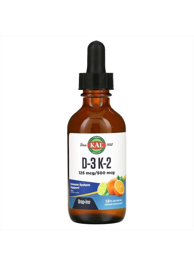 Kal 5000 Iu D-3 K2 Citrus Dropins, 2 Fluid Ounce - Image 1