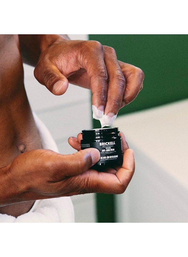 Brickell Crema revitalizante antienvejecimiento para hombres, crema facial antiarrugas natural y orgánica para reducir líneas finas y arrugas, 2 onzas, sin perfume - Image 2