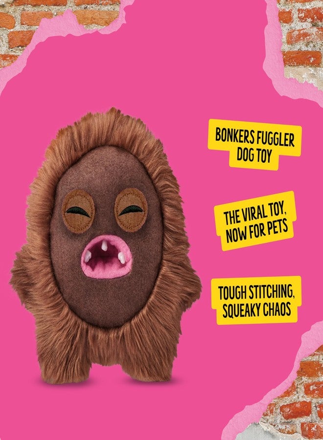 Bonkers Fuggler Hedge Grog Squeaky & Plush Dog Toy for Playtime, Brown, 8 inches - Image 3
