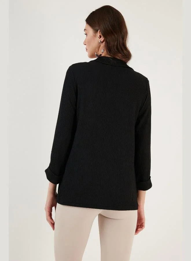 Lela  Lela Collar and Sleeve Folded Seersucker Kimono Cardigan Women's CARDIGAN 5869014 for Women | Best Price UAE