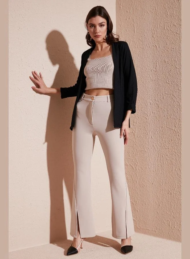 ليلا كارديجان كيمونو ليلا مطوي بياقة وأكمام من قماش السيرساكر للنساء