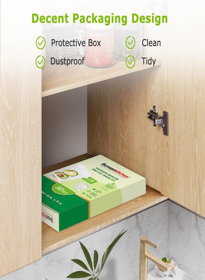 Bonsenkitchen Precut Vacuum Sealer Bags, 50 Pint 6" x 9" Food Sealer Bags, Food Grade, BPA Free, Heavy Duty, Customized Size Vacuum Bags for Vac Storage, Meal Prep or Sous Vide Cooking, VB10 - Image 4