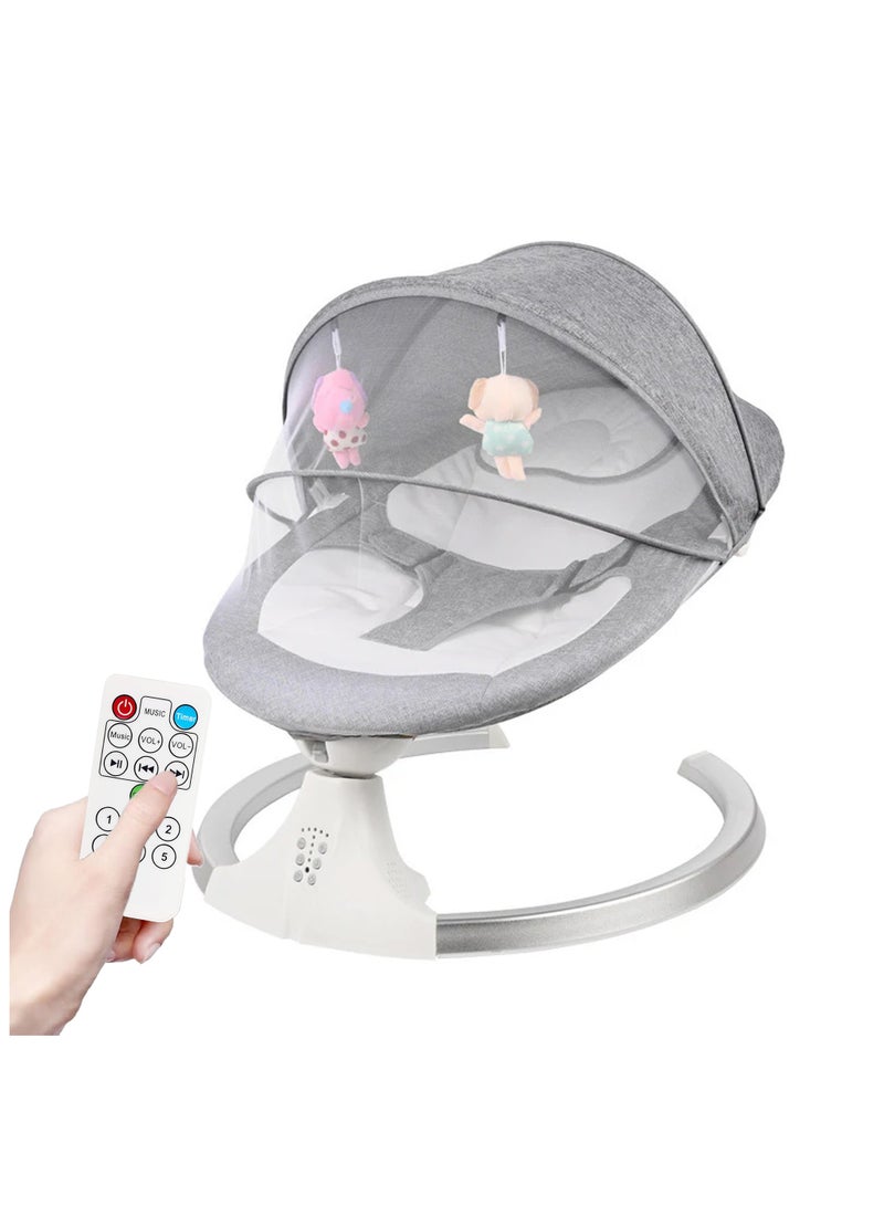 Choosey Choosey Electric Baby Swings for Infants to Toddler with Remote Control, Portable Baby Rocker with Integrated Mosquito Net & Toy, Swing for Baby Offering 5 Speed ​​Swing Adjustment & 10 Music Bluetooth - Image 1