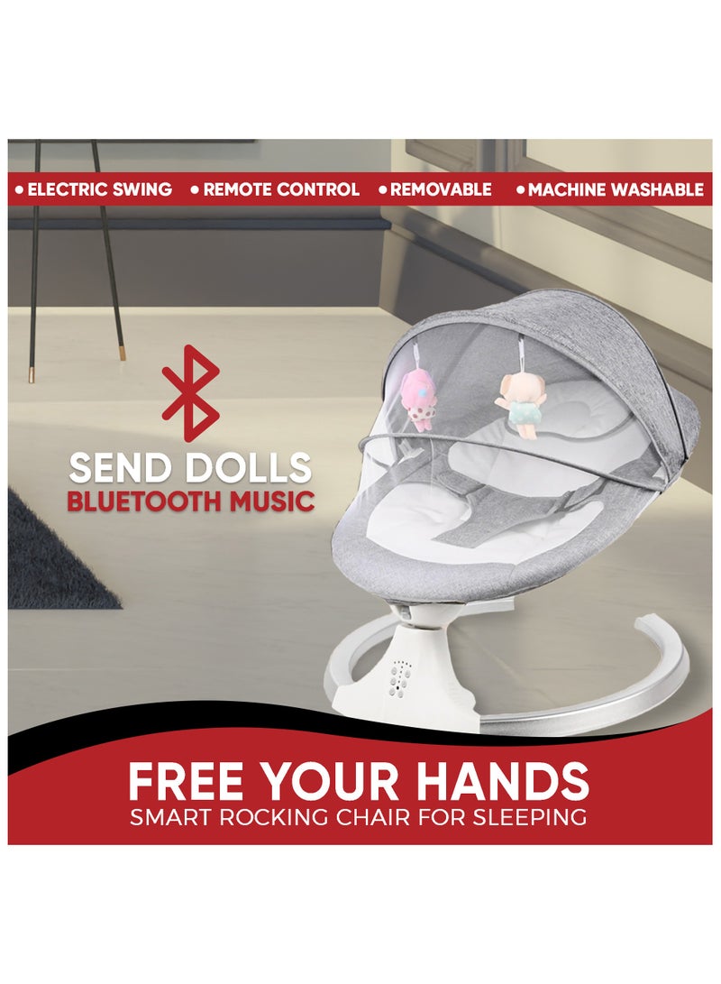 Choosey Choosey Electric Baby Swings for Infants to Toddler with Remote Control, Portable Baby Rocker with Integrated Mosquito Net & Toy, Swing for Baby Offering 5 Speed ​​Swing Adjustment & 10 Music Bluetooth - Image 3