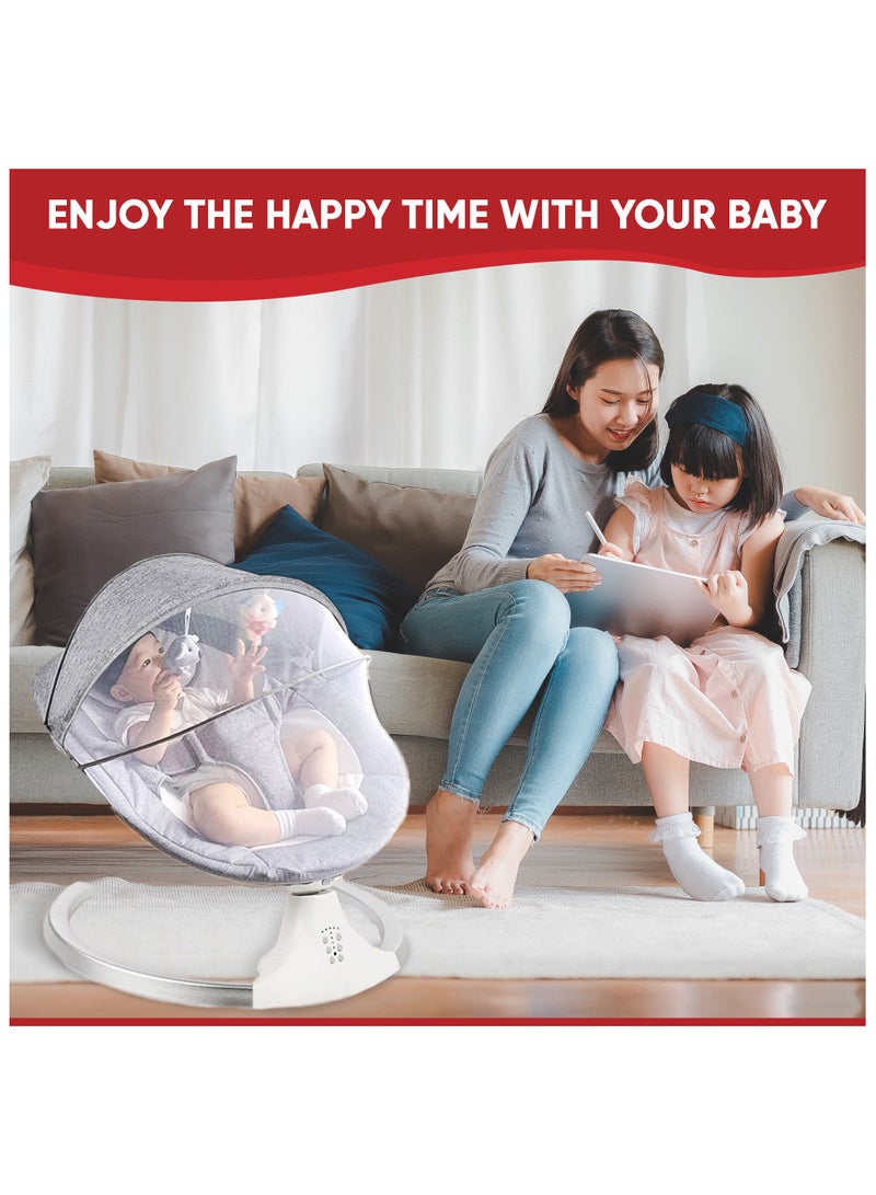 Choosey Choosey Electric Baby Swings for Infants to Toddler with Remote Control, Portable Baby Rocker with Integrated Mosquito Net & Toy, Swing for Baby Offering 5 Speed ​​Swing Adjustment & 10 Music Bluetooth - Image 4