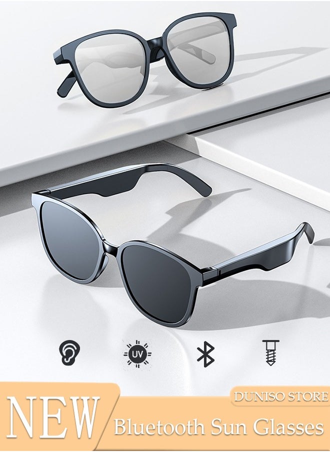 DUNISO Smart Glasses,Bluetooth 5.0 Sunglasses Wireless Bluetooth Headset Waterproof Compatible with Smart Phones Easy to Make Phone Calls and Listen to Music Polarized Lenses  - Image 1