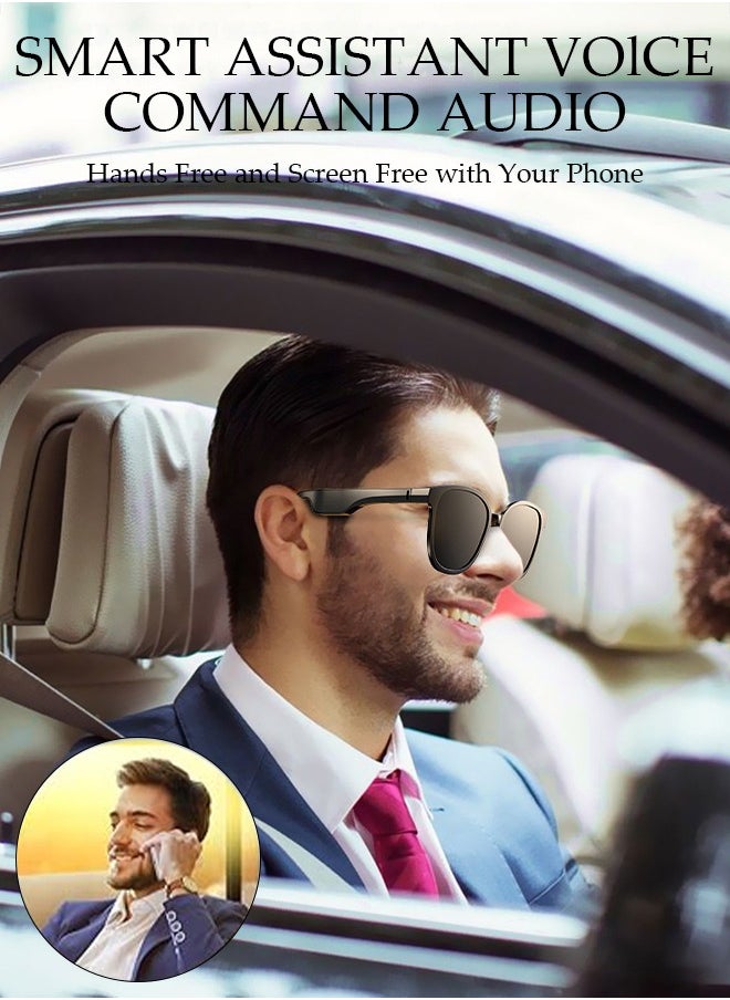 DUNISO Smart Glasses,Bluetooth 5.0 Sunglasses Wireless Bluetooth Headset Waterproof Compatible with Smart Phones Easy to Make Phone Calls and Listen to Music Polarized Lenses  - Image 3
