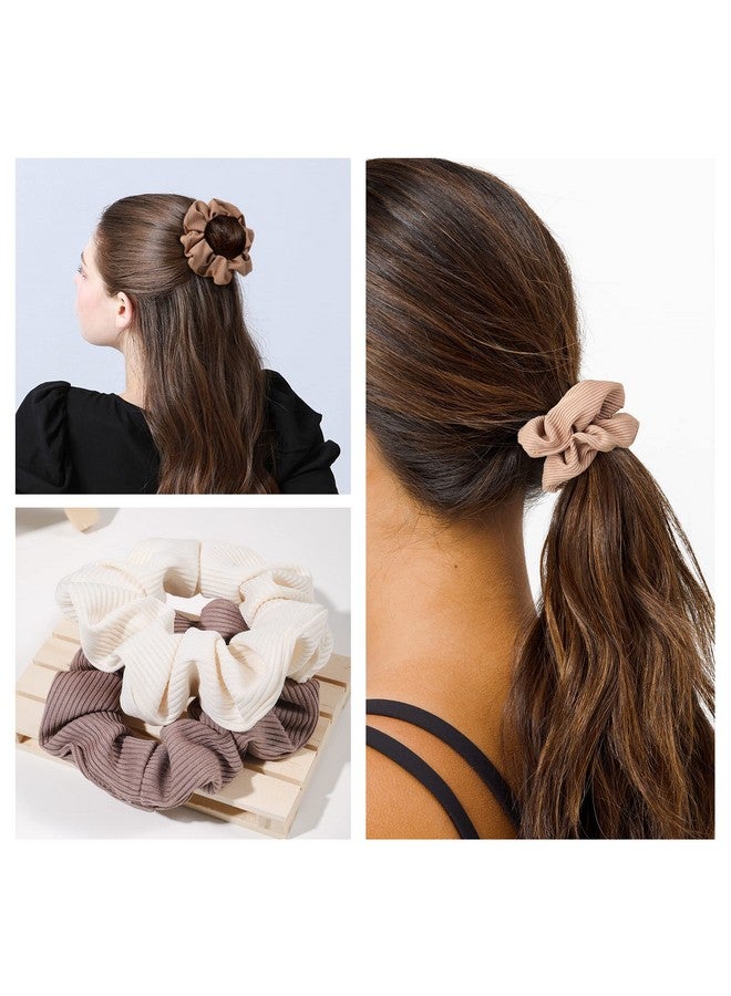Ivyu Hair Scrunchies For Women'S For Girls Big Cotton Scrunchies Both For Thick Hair Or Thin Hair Curl Hair No Crease Ponytail Holder No Hurt Your Hair Brown Serice - Image 5