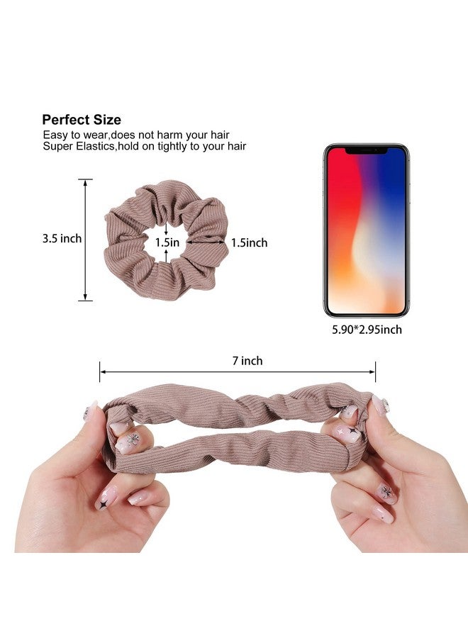 Ivyu Hair Scrunchies For Women'S For Girls Big Cotton Scrunchies Both For Thick Hair Or Thin Hair Curl Hair No Crease Ponytail Holder No Hurt Your Hair Brown Serice - Image 3
