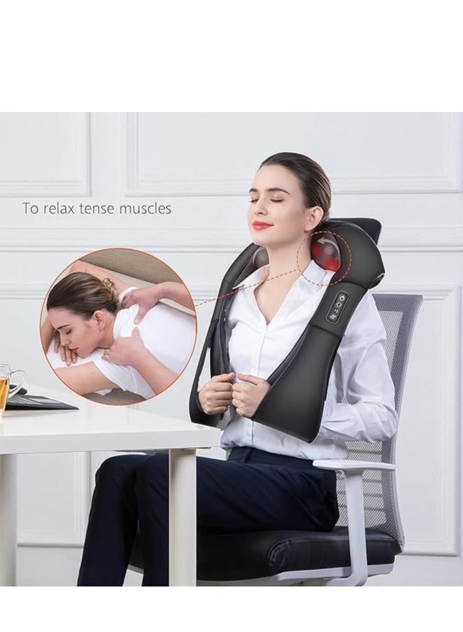 TRASSLE Neck and Shoulder Massager, Back Massager with Heat, Electric Deep Tissue Kneading Massage, 3 Speeds Electric Shiatsu Relieves Muscles, Back, Leg, Arm, Full Body, Muscles, for Home, Car  - Image 3