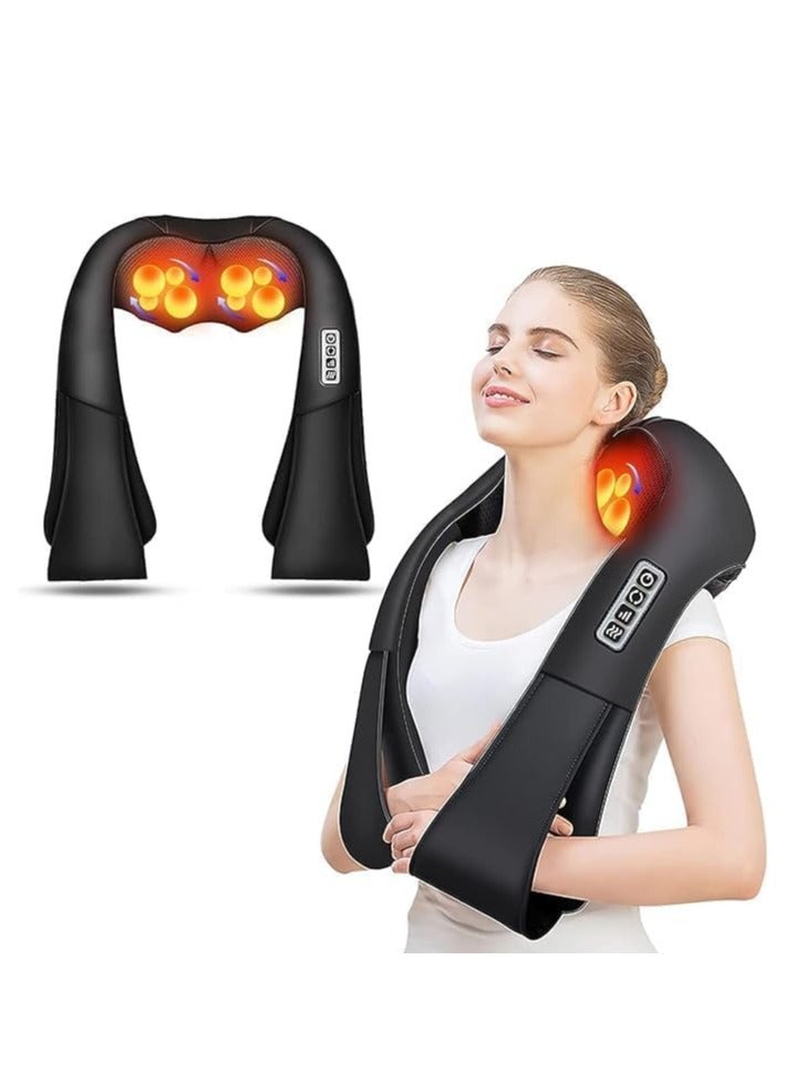 TRASSLE Neck and Shoulder Massager, Back Massager with Heat, Electric Deep Tissue Kneading Massage, 3 Speeds Electric Shiatsu Relieves Muscles, Back, Leg, Arm, Full Body, Muscles, for Home, Car  - Image 4
