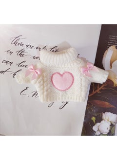 Generic 20cm Doll Cotton Knit Sweater Handmade Love Heart Outfit Bow Love Sweater 