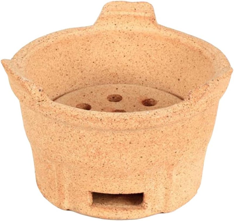 woobles Charcoal Konro Grill Old- Fashioned Clay Stove Crude Pottery Barbecue Stove Portable BBQ Camping Grill for Outdoor Picnic Travel (6.3 x 4.9 Inch) - Image 1