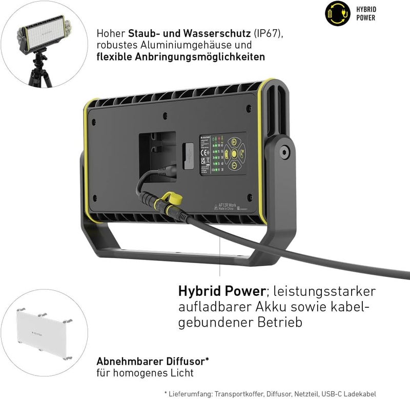 Ledlenser AF12R Work Light Gift Box - Powerful Floodlight with Hybrid Power Functionality - Image 4