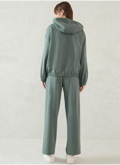 Femmella Solid Half Zip-Up Hoodie and Pants Co-Ords by Styli  - Image 2