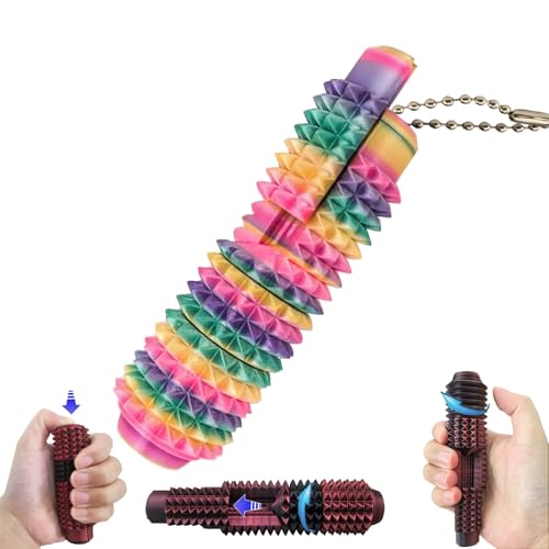 Deiviko Button Clicks Spinners Portable Stim Tool Little Ouchies 5in1 Design for Stress Relief Spiky Grippie Stim 3D Printed Toys Pain Stim Fidget Pocket Mini Fidget Toy for Adults Novelty Gifts - Image 1