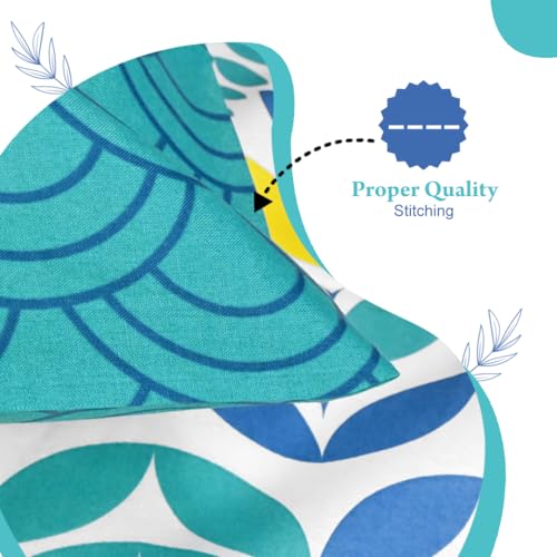 Divine Casa Cotton 144 TC King Size Bedsheet with 2 Pillow Covers | 222 By 270 cm | Blue & Yellow | Floral - Image 5