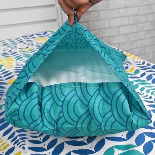 Divine Casa Cotton 144 TC King Size Bedsheet with 2 Pillow Covers | 222 By 270 cm | Blue & Yellow | Floral - Image 3