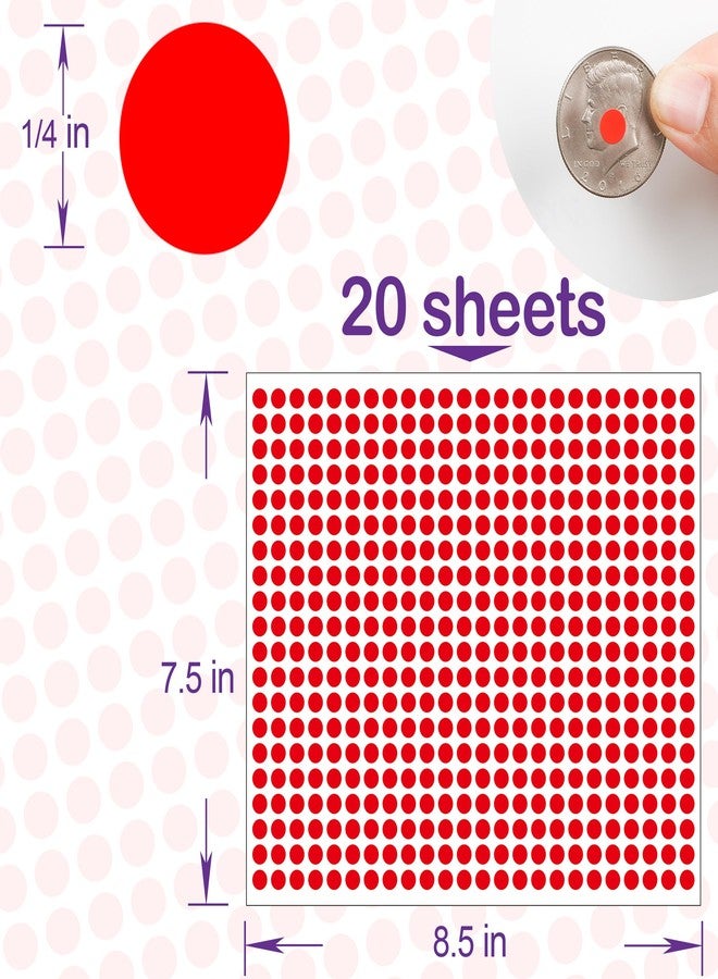 YSHIHE 10000 PCS Red Dot Stickers 1/4" Round Circle Dot Stickers Tiny Mini Little Colored Coding Labels for Office,Classroom - Image 2
