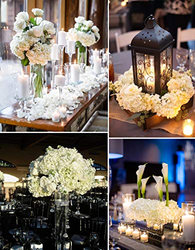 Flojery Silk Hydrangea Heads Artificial Flowers Heads with Stems for Home Wedding Decor,Pack of 10 (White) - Image 5