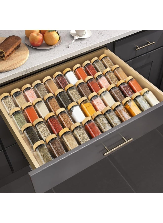 Bukela Spice Organizer, 4 Pcs Clear Acrylic Kitchen Spice Rack Tray for Drawer/Countertop (Jars not included) - Image 2