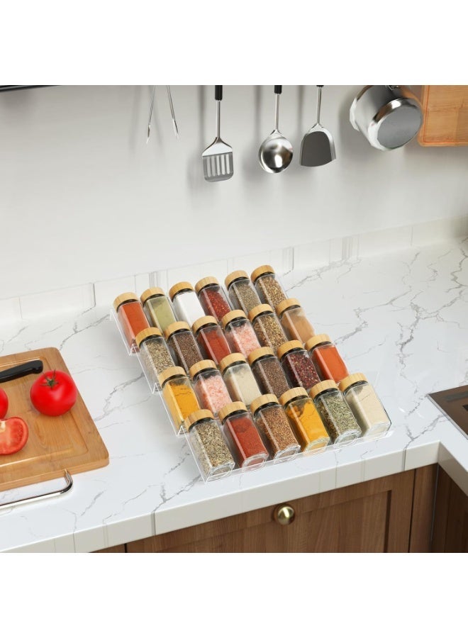 Bukela Spice Organizer, 4 Pcs Clear Acrylic Kitchen Spice Rack Tray for Drawer/Countertop (Jars not included) - Image 5