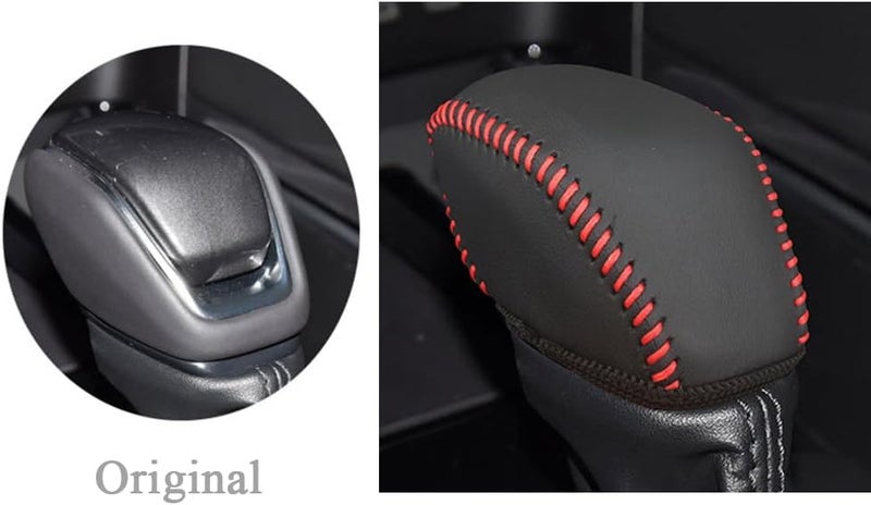 Genuine Leather Gear Shift Knob Cover Trim Protector Cap for Toyota SUV 2019-2021 2022 2023 2024 2025 RAV4 2026 Corolla Cross 2020-2026 Highlander 2024 2025 Grand Highlander Accessories - Image 2