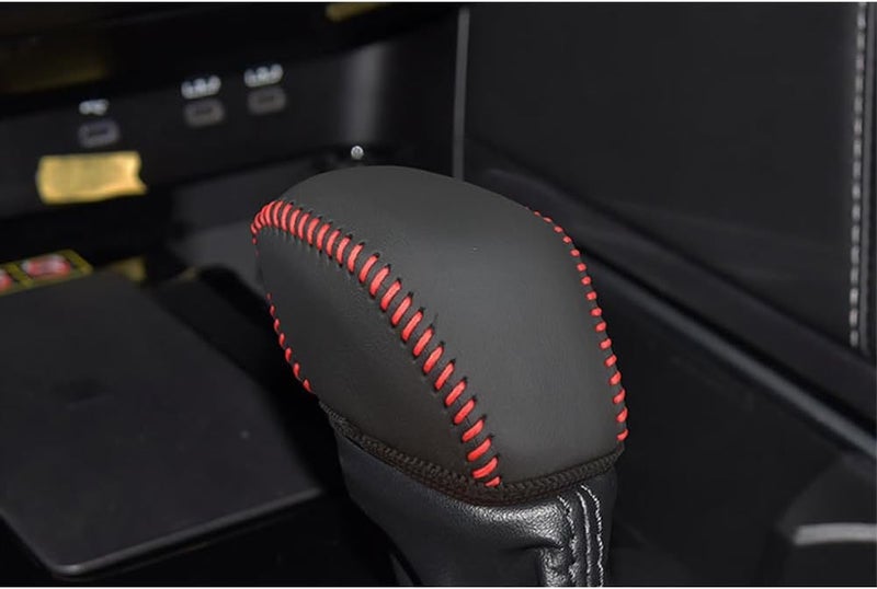 Genuine Leather Gear Shift Knob Cover Trim Protector Cap for Toyota SUV 2019-2021 2022 2023 2024 2025 RAV4 2026 Corolla Cross 2020-2026 Highlander 2024 2025 Grand Highlander Accessories - Image 1
