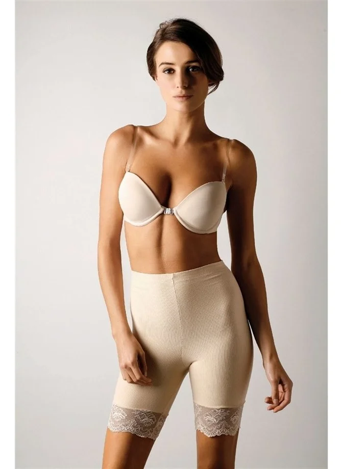 Magic Form 2030 Front Clip Back and Strap Transparent Sponge Bra - Tan