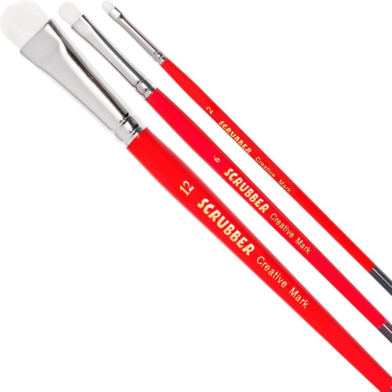 Creative Mark Original Scrubber Watercolor Brush Set of 3 - Nylon Brushes for Artists - Image 1