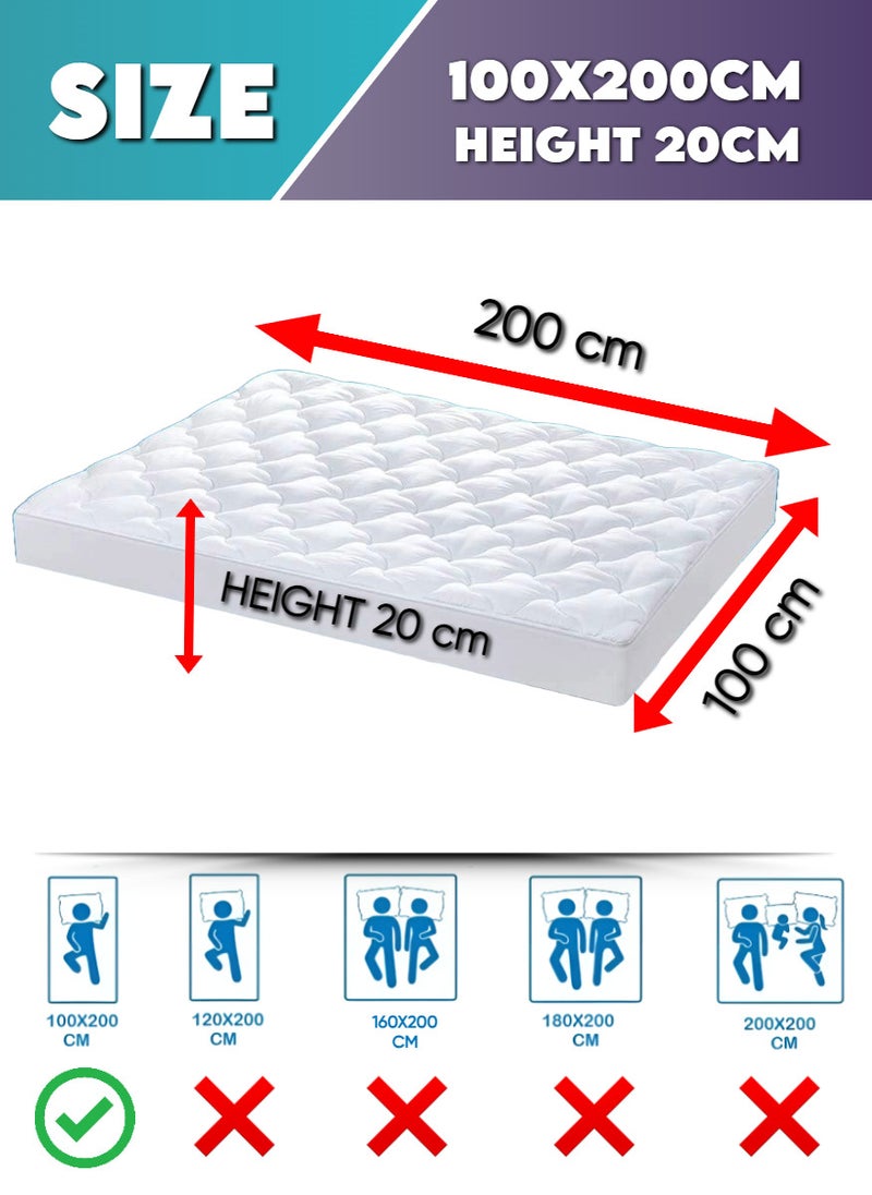 Blueberry Quilted Mattress Protector Extra Deep Fitted Sheet Cover 100X200+20Cm - Image 2